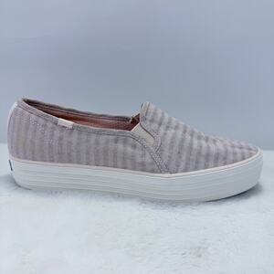 Keds Dream Foam Slip-On Sneakers Cream Pink Stripe Women’s Size 9.5